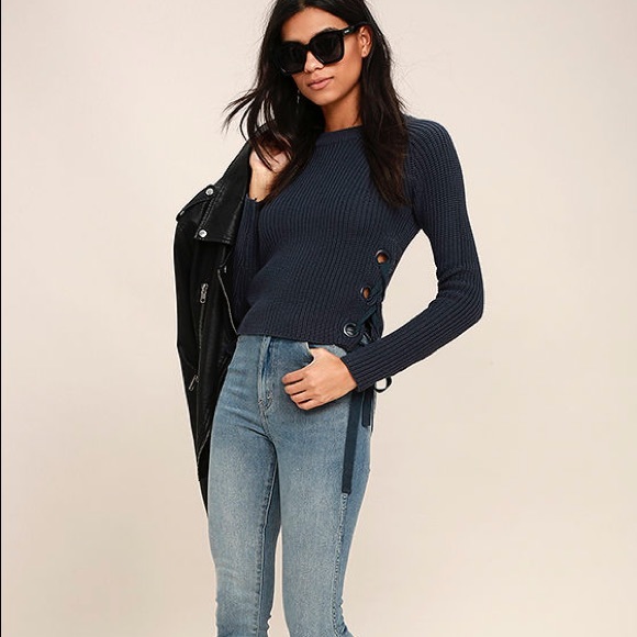 Lulus Navy Blue Sweater - Picture 3 of 7